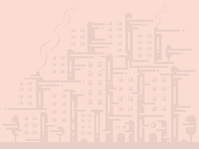 Pink City city illustration line pink