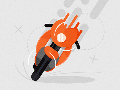 Speed cross motorbike orange speed