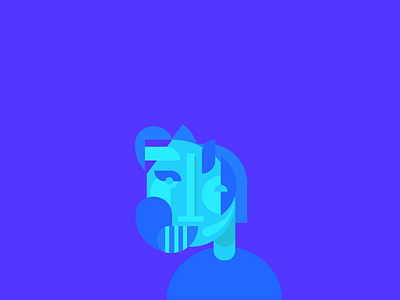 Smiling 3 2018 blu character cubism design experiment illustration smiling