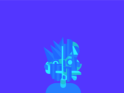 Smiling 5 2018 blu character cubism design expression illustration