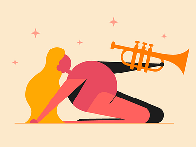 Diviner 2019 character design diviner drawing free illustration jazz pink sable tumpet vector women