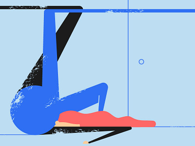 Back door woman 2019 abstract blue character cubism design door flat illustration red vector women