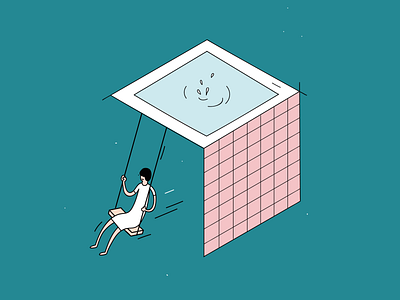 Swinging illustration isometric minimalism