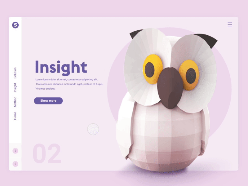 Daily method animal problem solving chicken click interaction landingpage navigation owl ui ux web motion illustration