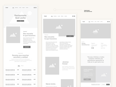 Wireframe Queleche app restaurant ui web wireframe