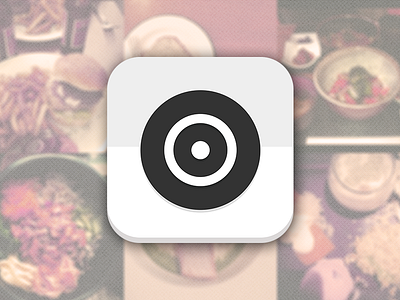 Yummagram circle flat food geolocation icon localization