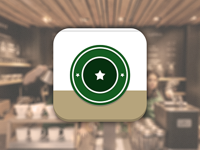 Starbucked circle coffee experience flat geolocation icon star