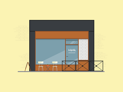 Holybelly coffee illustration minimal paris place shop