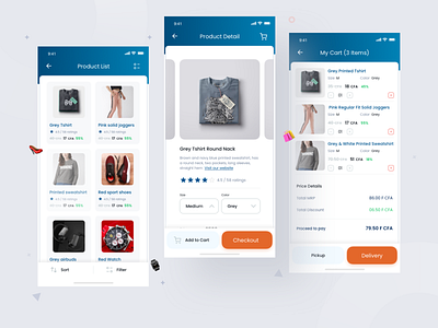 Shopping App- Item & Cart Screen app cart clean delivery app design dribbble icon interface ios item card shopping cart typography ui ux