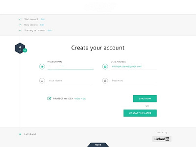 Step 4 for account agency clean registration screen ui ux website