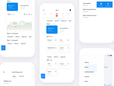 GOAL APP UI/UX app blue button clean design dribbble font goal ios psd ui ux