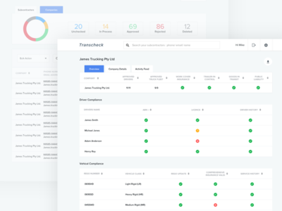Transcheck web app design app clean design interface logistics mobile ui user ux web
