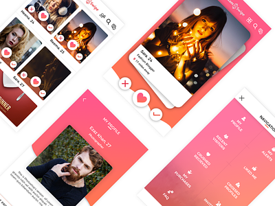 Dating App Design android chat clean dating design gradient icons ios photo ui