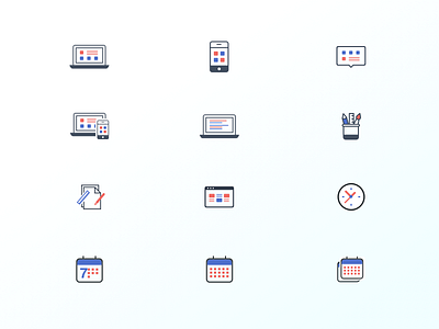Innoapps Icons set blue design icons illustration project red set simple ui ux