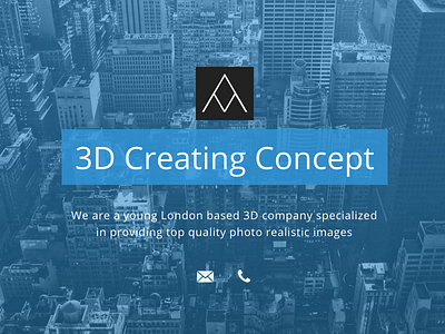 3d Creating Concept corporative responsive splash page web design