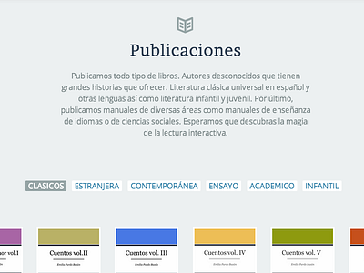Publisher's website book shop corporative ebooks publishing web design