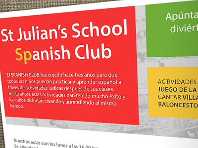 Brochure for Spanish classes graphic design pdf print