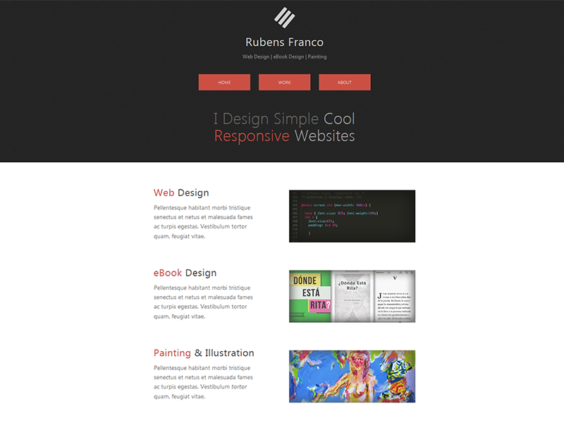 Dark variant from my portfolio website by Rubens F. on Dribbble