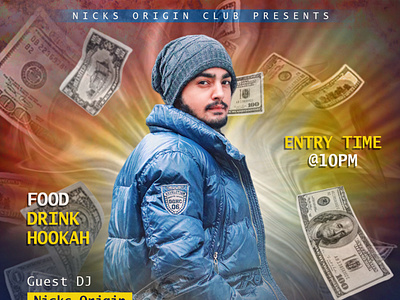 EVENT invite Advertisement Design for Clubs - Nicks Origin 3d branding graphic design logo motion graphics ui