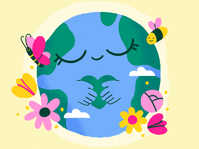 Happy Earth Day 🌍💚 character design earth flat illustration nature