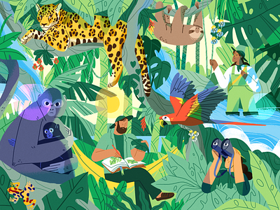 Endangered Amazon amazon character design flat forest girl illustration nature product vector
