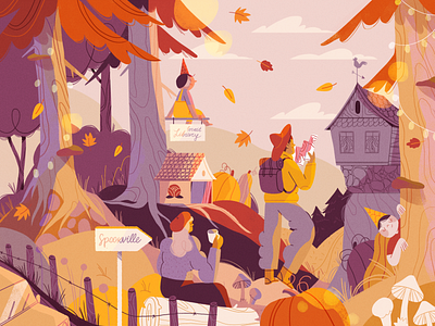 It's SPOOK season 🍂🎃 character design flat halloween illustration nature product