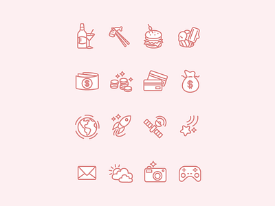 Icon Set design flat icon icons illustration vector