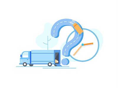 FAQ Illustration business car delivery faq flat illustration order product shipping truck usa