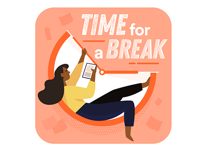 Time for a Break 🕒 break busy character flow for icons illustration office play rest time work