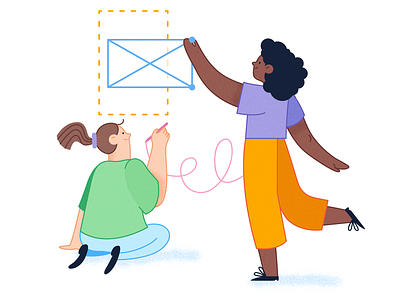 Creating together ❤️ character design flat icon illustration marvelapp product team ui ux vector