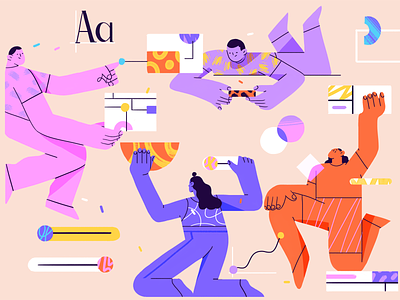 Getting Started with Design Systems character design designs flat illustration product system team ui vector website