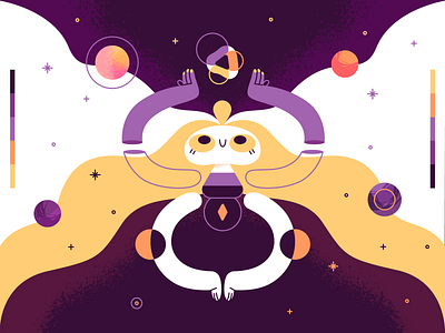 Cosmic Balance balance character cosmos design flat illustration product ui vector