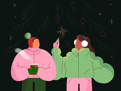Christmas spirit 🎄 character design flat holiday illustration nature product