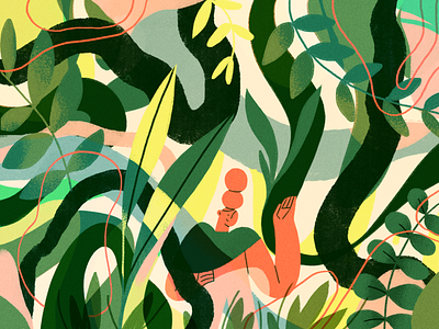 Patterns of nature character design flat illustration nature product summer