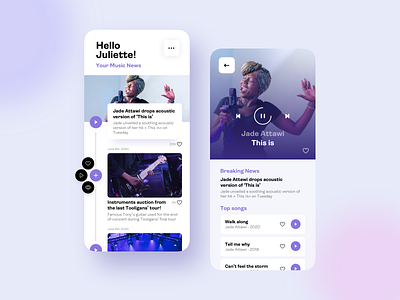 Music App - News by Alexandra Prévert on Dribbble