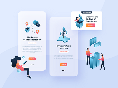 Business Club Mobile App ✨ app application banner business character club events illustration interface investors join us mobile mobile app networking offer popup sketch ui ui design ux