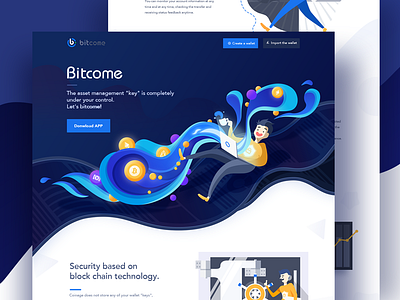 web-Bitcome blockchain blue hiwow illustration web