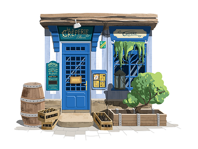 Little House 05 bar beer blue hiwow house illustration