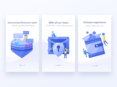 Guide page block chain blue design guide page hiwow illustration ui wallet