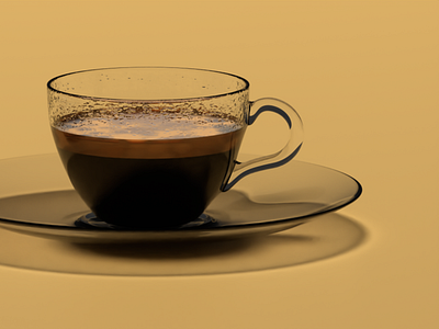 Coffee in glass cup 3d blender blender 3d blender3d blender3dart