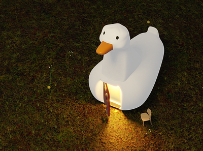 Goose House 3d blender blender 3d blender3d blender3dart illustration