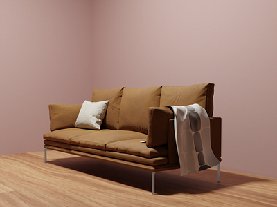 Leather couch 3d blender blender 3d blender3d blender3dart illustration