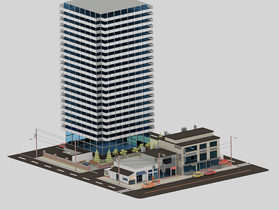 Low Poly City Environment 3d blender blender 3d blender3d blender3dart low poly low poly 3d