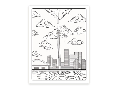 Toronto Skyline bw canada illustration lines toronto