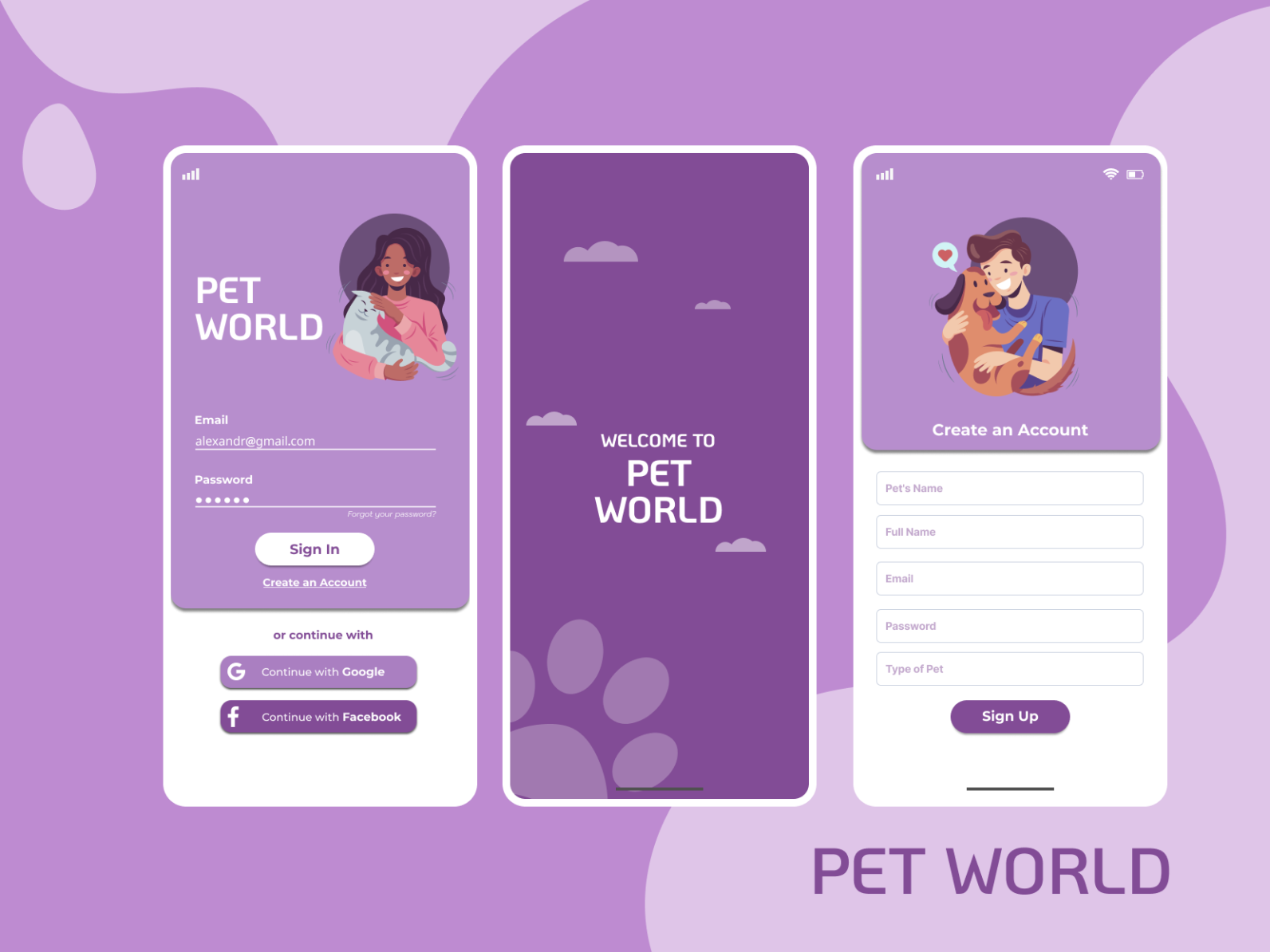 PetWorld Onboarding UI Design / Case Study by Dila on Dribbble