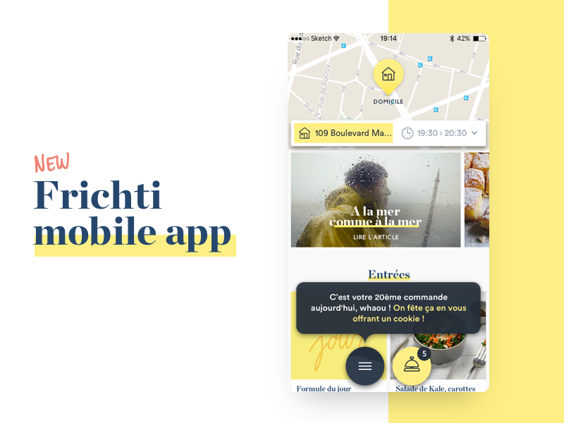 Frichti : New iOs app ui order iphone ios frichti food app