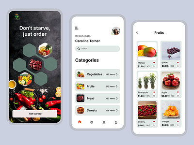 Food Mobile App app design full landing page landing page logo ui ux