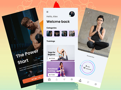 Yoga landing page app design design full landing page landing page ui ux