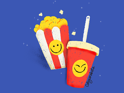 You make me pop! cute doodles drawing illustration kawaii popcorn procreate smileys soda
