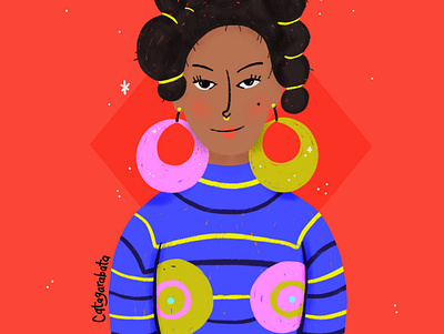 Powerful character color colorful doodle empowerment illustration procreate art woman